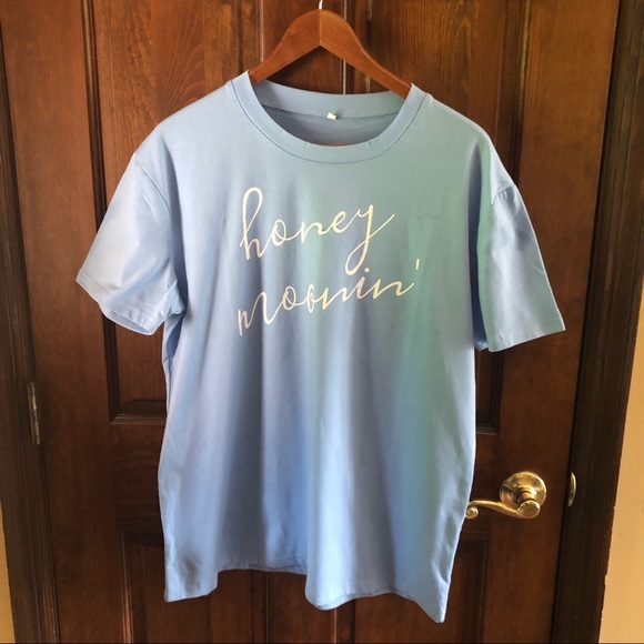 Tops - Honeymooning’ Women’s XL Azure Blue T-Shirt Perfect Honeymoon Attire